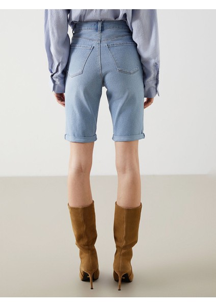 Yeni Sezon Dar Fit Kadin Jean Sort - S5DN09Z8