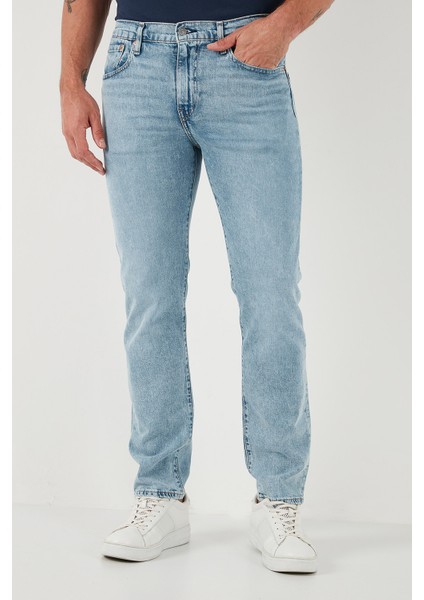 Lse 502 Pamuklu Regular Tapered Fit Normal Bel Düz Paça Jeans Erkek Kot Pantolon A2088