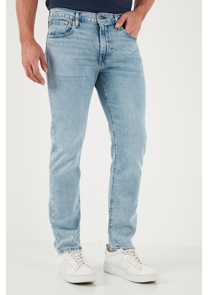 Lse 502 Pamuklu Regular Tapered Fit Normal Bel Düz Paça Jeans Erkek Kot Pantolon A2088 modelleri