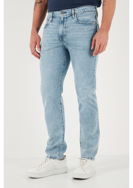 Lse 502 Pamuklu Regular Tapered Fit Normal Bel Düz Paça Jeans Erkek Kot Pantolon A2088 fırsatları