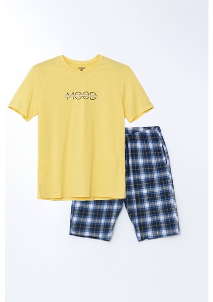 Yeni Sezon Standart Kalip Erkek Sortlu Pijama Takimi - S5DY29Z8