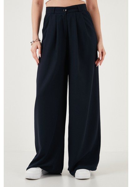 Wide Leg Yüksek Bel Geniş Paça Palazzo Pantolon Bayan Pantolon 5866290 fiyatları