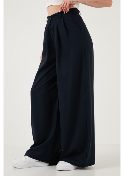 Wide Leg Yüksek Bel Geniş Paça Palazzo Pantolon Bayan Pantolon 5866290 fırsatları