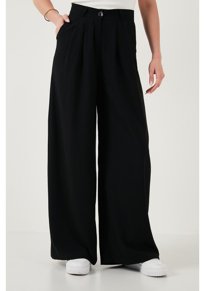 Wide Leg Yüksek Bel Geniş Paça Palazzo Pantolon Bayan Pantolon 5866290 fırsatları