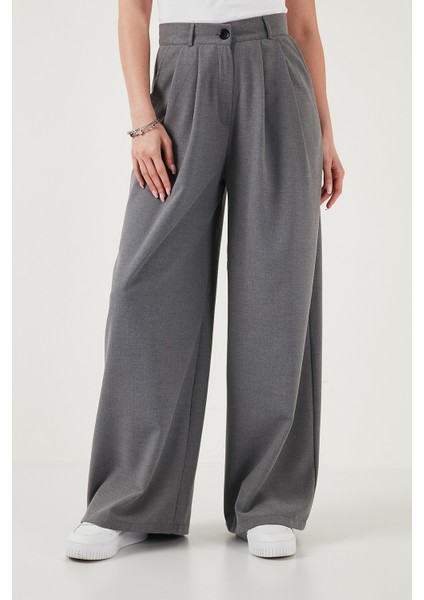 Wide Leg Yüksek Bel Geniş Paça Palazzo Pantolon Bayan Pantolon 5866290 modelleri