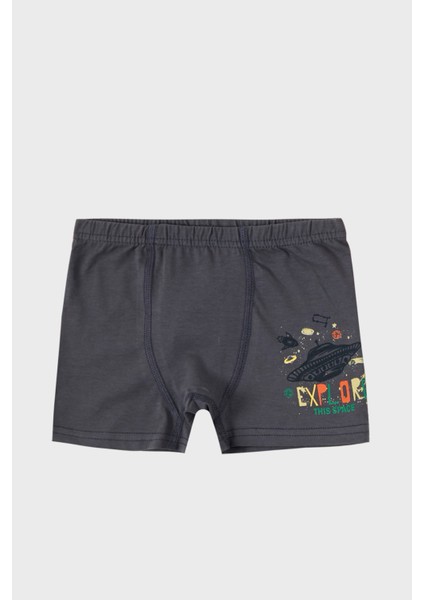 Desenli Streç Pamuklu 5 Li Paket Boxer Erkek Çocuk Boxer 6651013SPACE modelleri