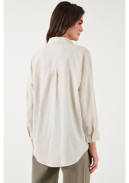 Streç Pamuklu Oversize Fit 2' Li Paket Gömlek-Atlet Set Bayan Gömlek-Atlet Set 67810014979S2