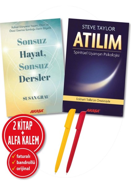 Alfa Kalem+ Susan Grau 2 Kitap(Sonsuz Hayat, Sonsuz Dersler+Atılım) Kişisel Gelişim Yeni Akaşa