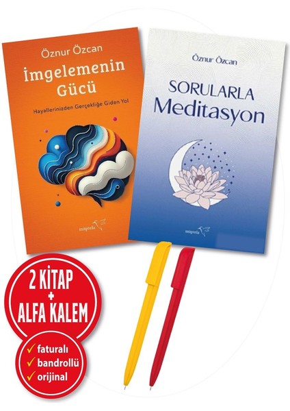 Alfa Kalem+ Öznur Özcan 2 Kitap(Imgelemenin Gücü+Sorularla Meditasyon) Kişisel Gelişim Yeni Müptela