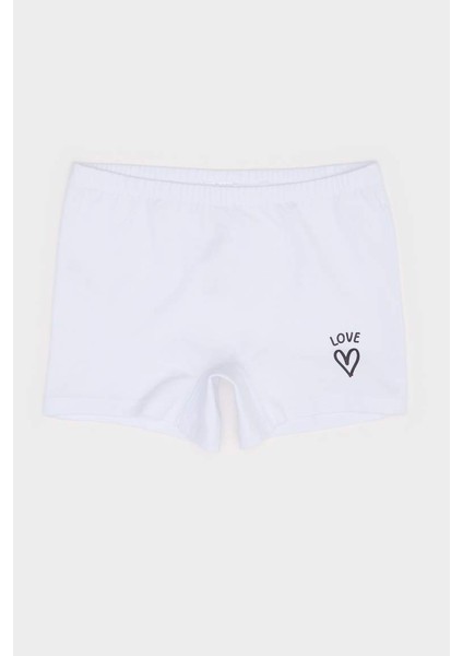 Yeni Sezon Kız Çocuk Kalp Desenli 2'li Boxer