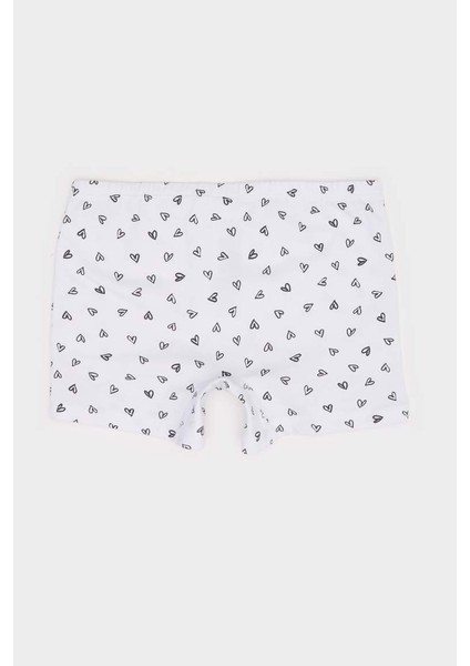 Yeni Sezon Kız Çocuk Kalp Desenli 2'li Boxer