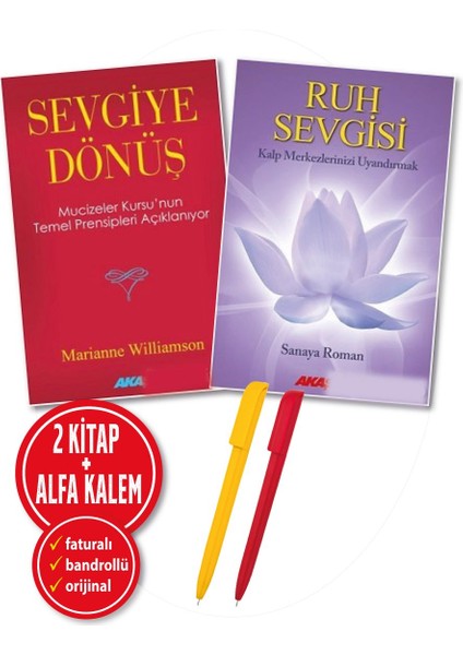 Alfa Kalem+ Marianne Williamson 2 Kitap(Sevgiye Dönüş+Ruh Sevgisi) Felsefe Yeni Akaşa Yayınları