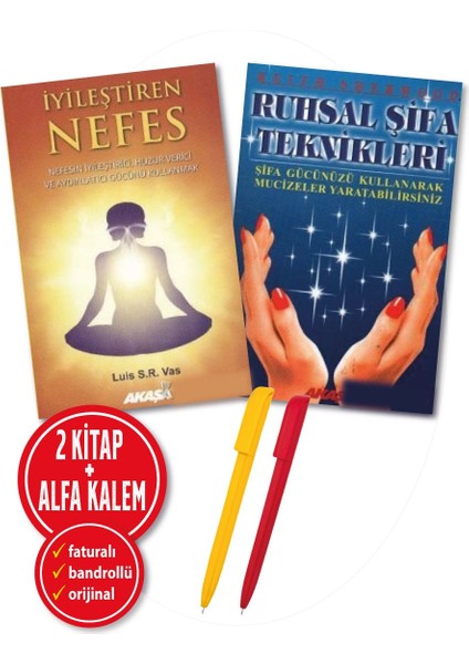 Alfa Kalem+ Luis S. R. Vas 2 Kitap(Iyileştiren Nefes+Ruhsal Şifa Teknikleri) Kişisel Gelişim Yeni