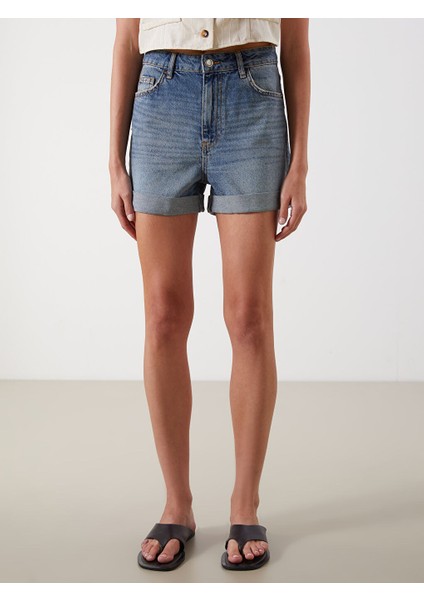 Yeni Sezon Standart Fit Kadin Jean Sort - S5GP94Z8