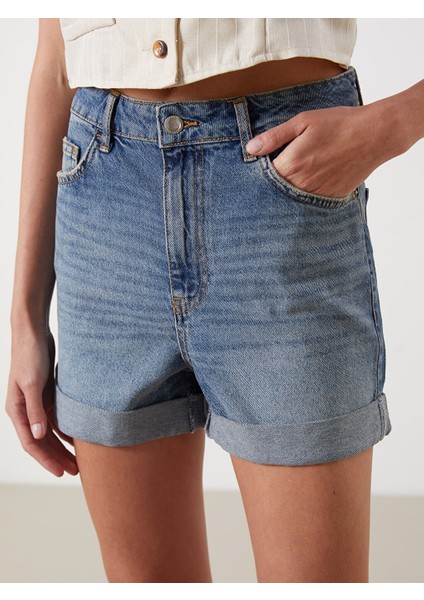 Yeni Sezon Standart Fit Kadin Jean Sort - S5GP94Z8