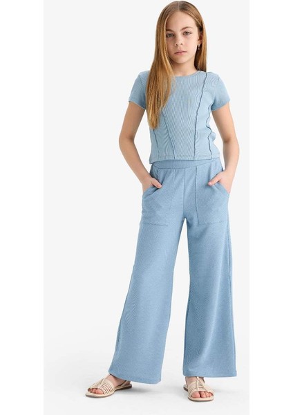 Yeni Sezon Kız Çocuk Wide Leg Geniş Bol Paça Beli Lastikli Eşofman Altı fiyatları