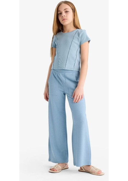 Yeni Sezon Kız Çocuk Wide Leg Geniş Bol Paça Beli Lastikli Eşofman Altı modelleri