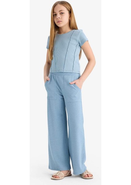 Yeni Sezon Kız Çocuk Wide Leg Geniş Bol Paça Beli Lastikli Eşofman Altı fırsatları