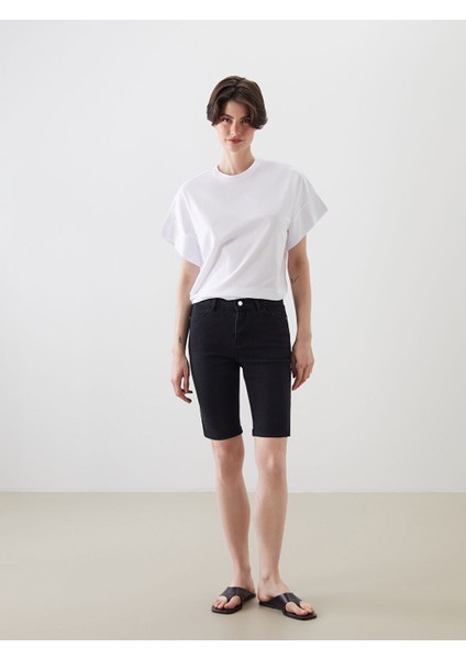 Yeni Sezon Bermuda Fit Kadin Jean Sort - S5DN08Z8