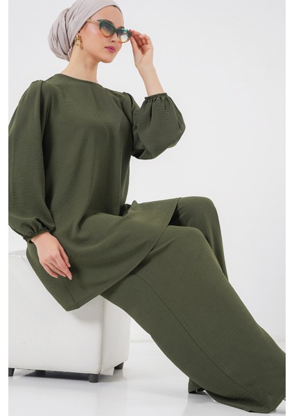 Ayrobin Tunik Pantolon Alt Üst Takım 6712 - Haki