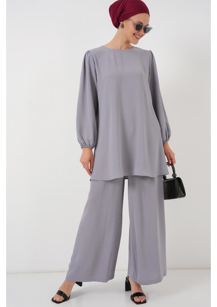 Ayrobin Tunik Pantolon Alt Üst Takım 6712 - Gri