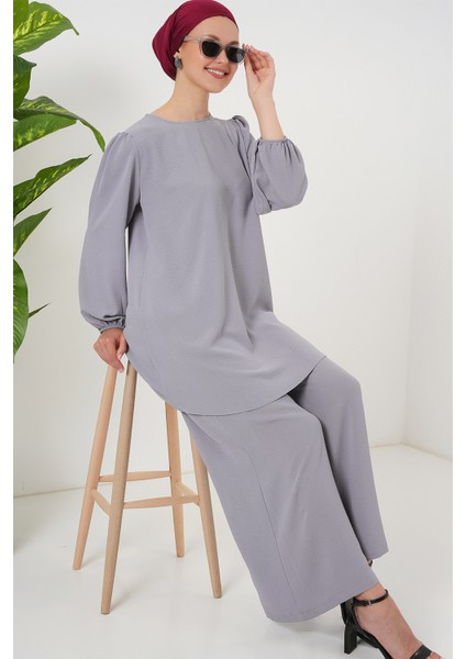 Ayrobin Tunik Pantolon Alt Üst Takım 6712 - Gri