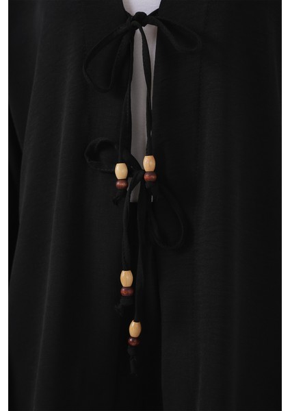 Kadın Ayrobin Kimono Pantolon Ikili Takım 6739 - Siyah