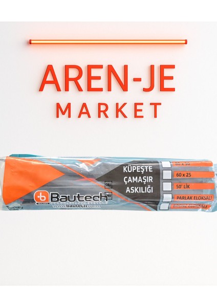 Aren-Je Küpeşte Tipi Çamaşır Askılığı – 50'lik, Parlak Eloksallı