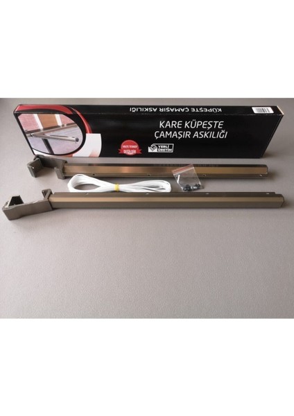Aren-Je 60X25 Alüminyum Kare Balkon Çamaşırlık Çamaşır Kurutmalık Bronz