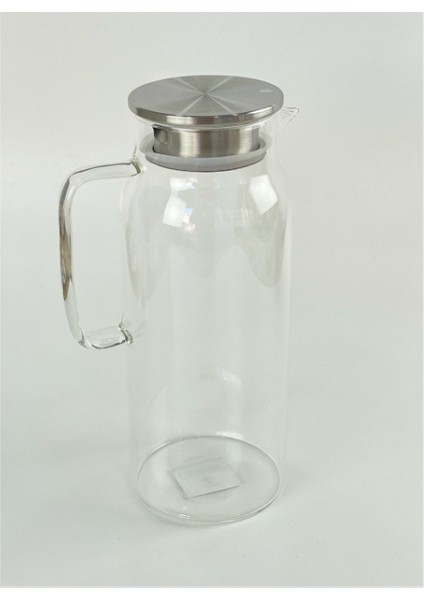 1500 ml Borosilikat Cam Su Sürahisi - Metal Kapaklı ve Isıya Dayanıklı