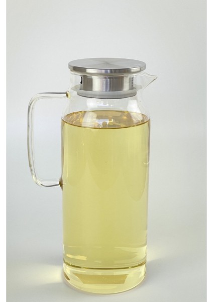 1500 ml Borosilikat Cam Su Sürahisi - Metal Kapaklı ve Isıya Dayanıklı