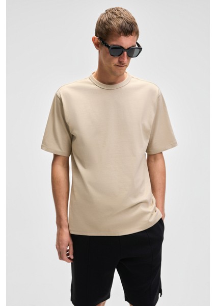 Catwalk Erkek %100 Pamuk Regular Fit Bej T-Shirt modelleri