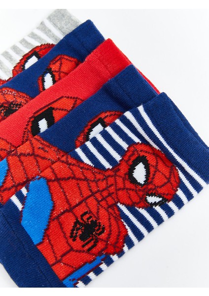 Yeni Sezon Spider-Man Desenli Erkek Cocuk Patik Corap 5'li - S5AA40Z4