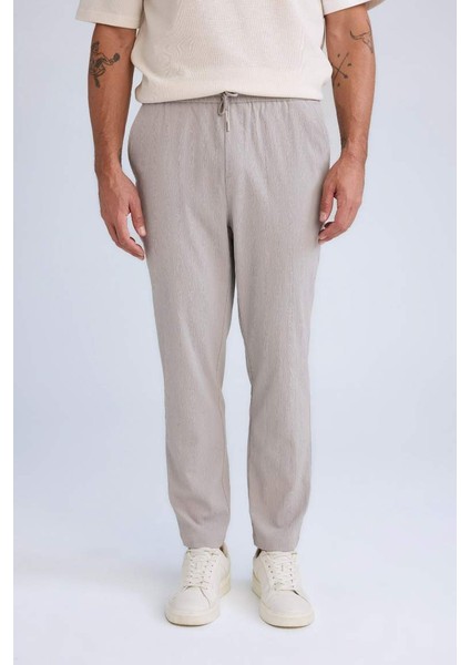 Yeni Sezon Relax Fit Rahat Kesim Düz Paça Krinkıl Yazlık Kumaş Pantolon