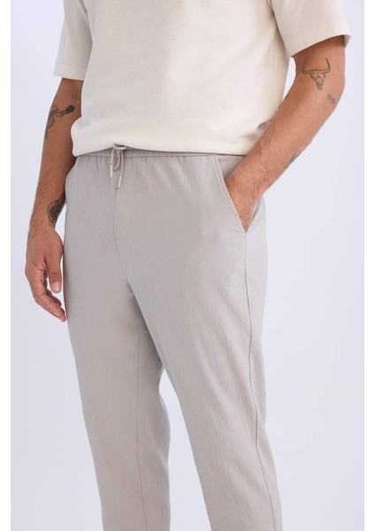 Yeni Sezon Relax Fit Rahat Kesim Düz Paça Krinkıl Yazlık Kumaş Pantolon