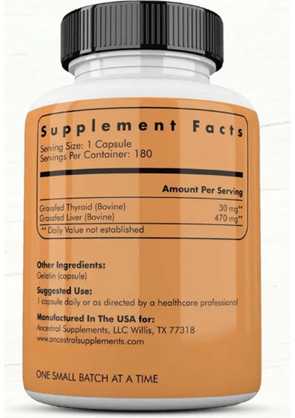 Grass Fed Beef Thyroıd 500 mg 180 Capsul fiyatları