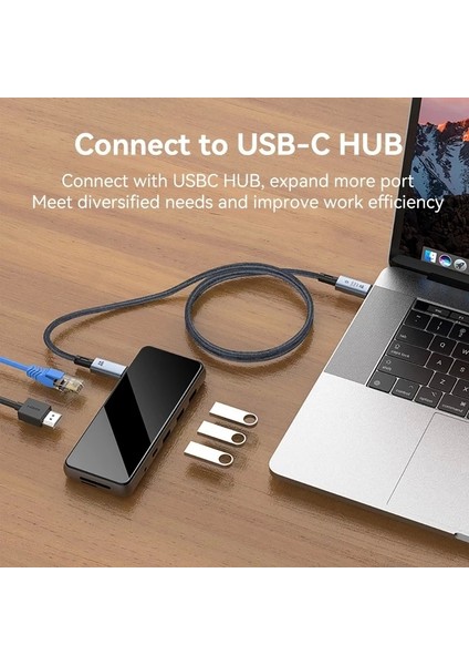 USB 4.0 Thunderbolt 3/4 Uyumlu Usb-C If Sertifikalı 240W 40GBPS 8k 60hz UHD Hızlı Şarj, Data ve Gör