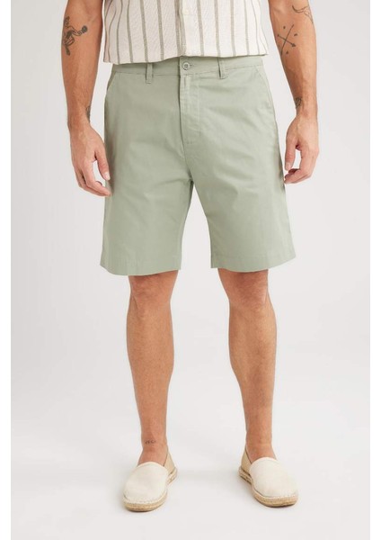 Yeni Sezon %100 Pamuk Regular Fit Gabardin Bermuda Şort