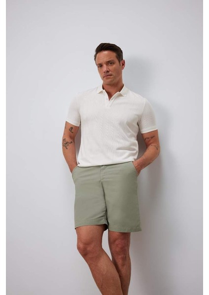 Yeni Sezon %100 Pamuk Regular Fit Gabardin Bermuda Şort