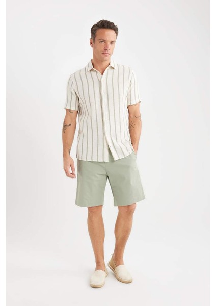 Yeni Sezon %100 Pamuk Regular Fit Gabardin Bermuda Şort