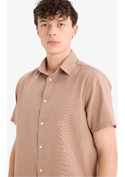 Yeni Sezon %100 Pamuk Regular Fit Polo Yaka Yazlık Kısa Kollu Gömlek fırsatları