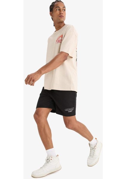 Yeni Sezon Defactofit Nba Miami Heat Standart Fit Kısa Paça Şort