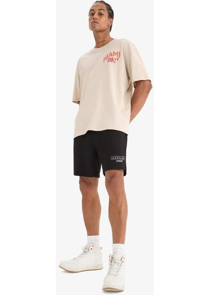 Yeni Sezon Defactofit Nba Miami Heat Standart Fit Kısa Paça Şort