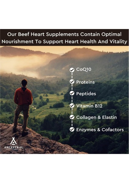 Grass Fed Beef Heart 3300 mg COQ10 and Mitochondrial Health, Non-Gmo, 180 Capsules fırsatları