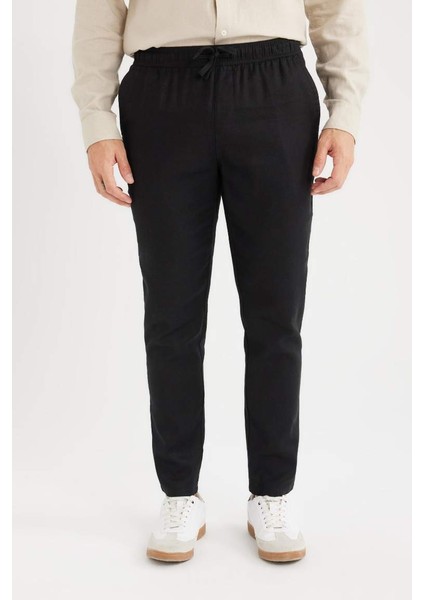 Yeni Sezon Yazlık Jogger Keten Düz Paça Pantolon