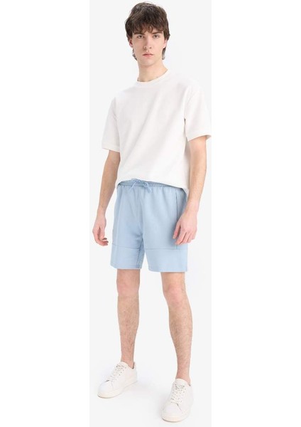 Yeni Sezon Slim Fit Dar Kesim Dar Paça Basic Düz Şort