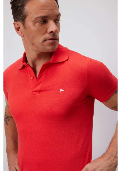 Yeni Sezon Slim Fit Dar Kesim Nakışlı Kısa Kollu Polo Tişört