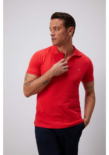 Yeni Sezon Slim Fit Dar Kesim Nakışlı Kısa Kollu Polo Tişört modelleri