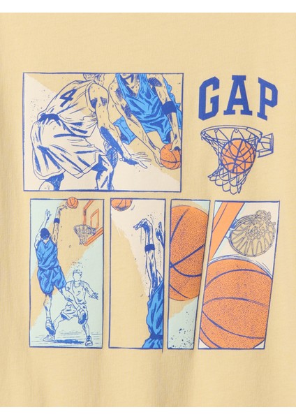 Erkek Çocuk Sarı Gap Logo Grafikli T-Shirt