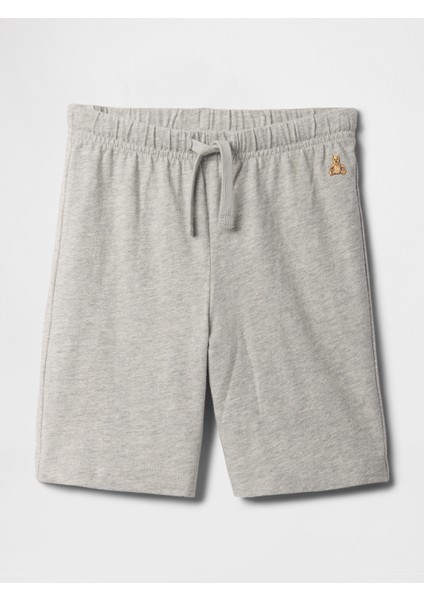 Erkek Bebek Gri Brannan Bear Işlemeli Pull-On Şort